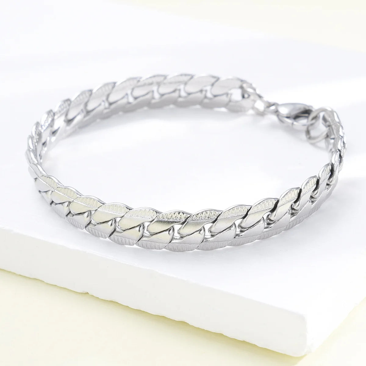 Wannee New Trendy Cuban Chain Men Bracelet Classic Stainless Steel 3 5 7mm Width Chain Bracelet For Men Women Jewelry Party Gift