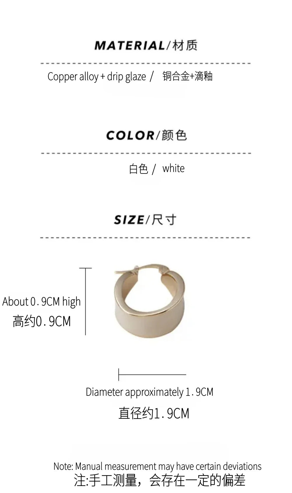 Simple and fashionable jewelry 18K gold-plated metal drop glaze exaggerated earrings modern women's daily accessories jewelry