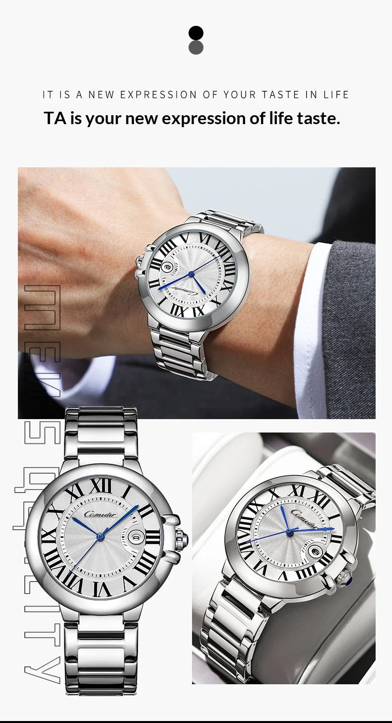 Blue Balloon Men's Watch Men's Waterproof Fashion Business Quartz Mens Warches Roman Numeral