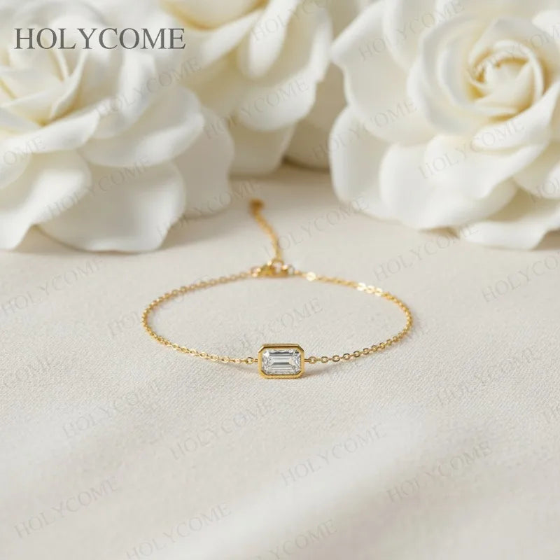 Dainty Custom Bracelet Moissanite Multishapes 1CT-2CT D Color Minimalist Jewelry for Daily Wear Christmas Special Occasions