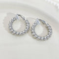 Trendy Twisted Small Hoop Clip Earrings for Women Fashion Thick Chunky Metal Circle Non Pierced Huggie Ear Buckle Jewelry Gift