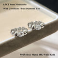 EWYA Dainty 0.3CT Round Cut D Color Moissanite Huggie Hoop Earrings for Women S925 Silver Minimalist Buckle Ear Fine Jewelry