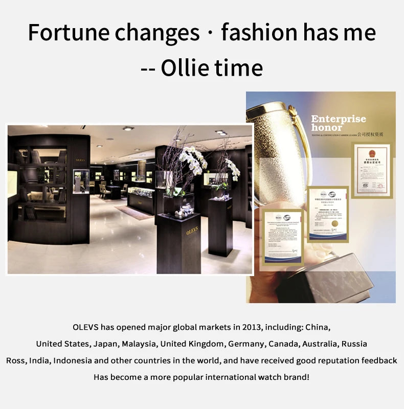OLEVS Luxury Quartz Watch for Women Elegant Stainless Steel Watch Luminous Waterproof Week Date Wristwatch Ladies Dress Watch
