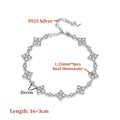 NKHOG Real Moissanite Adjustable Bracelets For Women 925 Sterling Silver Lab Diamond Four Leaf Clover Chains Gifts Fine Jewelry