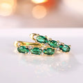 Shiny 925 Sterling Silver Green Cubic Zircon Earrings for Women Newly Trendy Party Ear Accessories Daily Wearable Jewelry Gifts