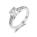 JeeMango Stainless Steel Cubic Zirconia Wedding Ring Fashion Jewelry Engagement Finger Ring For Women Bijoux Femme Gift JR23075