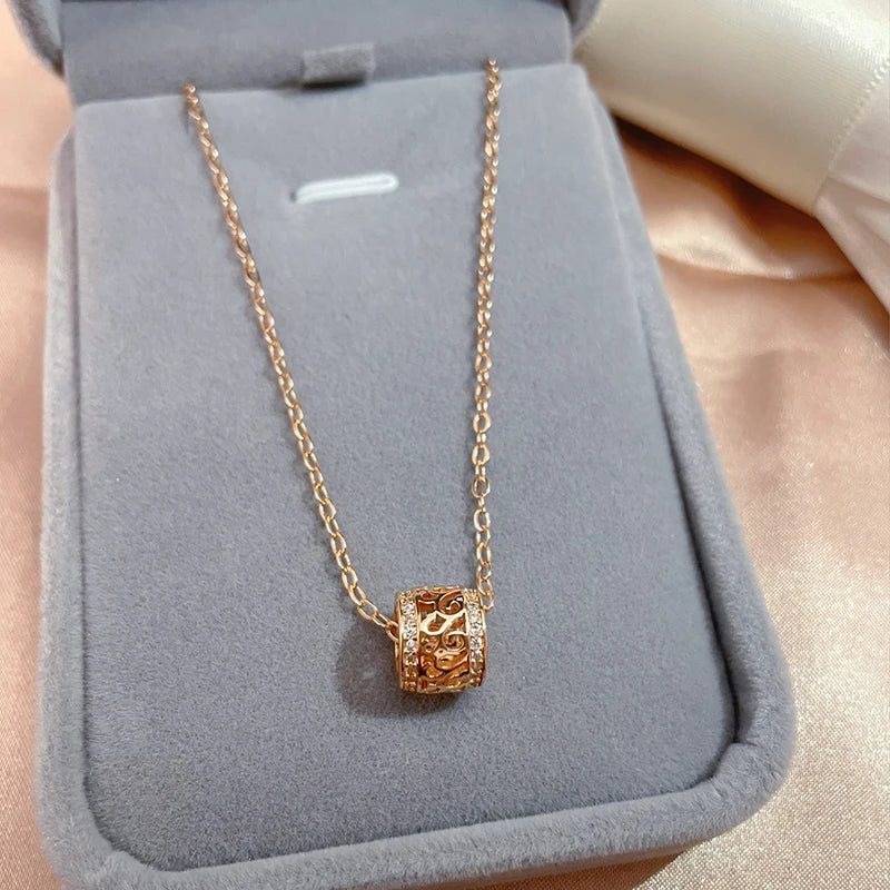 SYOUJYO Trendy Little Waist Necklace For Women 585 Rose Gold Color Fine Jewelry Luxury Party Long Pendants Clavicle Necklace