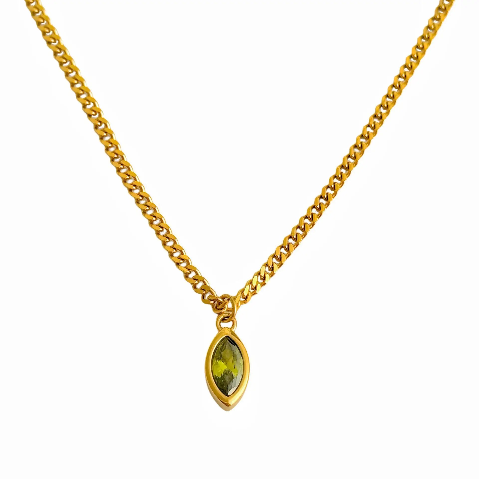Women 18K Gold Plated Stainless Steel Cubic Zirconia Pendant Necklace, Suitable For Women Everyday And Wedding Wear Gifts