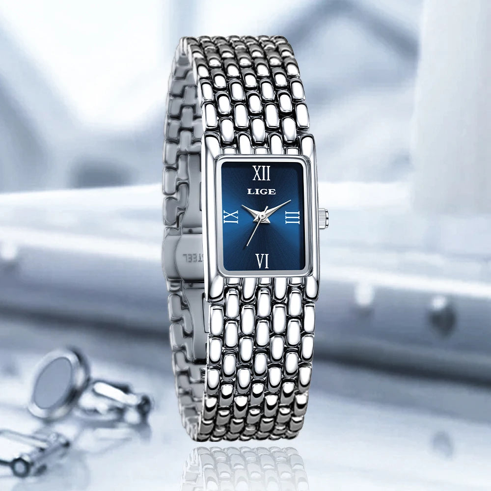 New LIGE Quartz Women Watches For Couples Stainless Steel Business Men's Clock Casual Minimalist Women Gift Watch Pareja Regalo