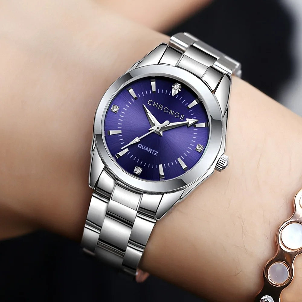 CHRONOS Elegant Women Watches Luxury Ladies Fashion Girls Wristwatch Quartz Movement Stainless Steel Gift for Female Girlfriend