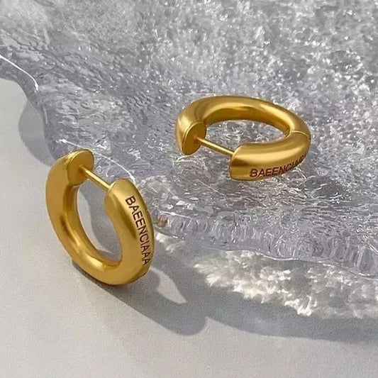 Silver Color Frosted Minimalist Round Hoop Earrings for Women Trendy Fashion Jewelry Geometric Accessories
