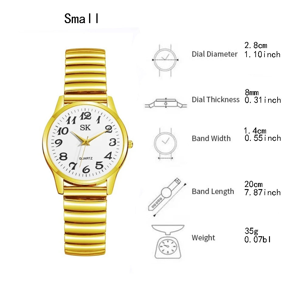 New Fashion Personality Style Women Watch Casual Quartz Watch Elastic Elastic Band Classic Digital Scale Wristwatches Men Watch