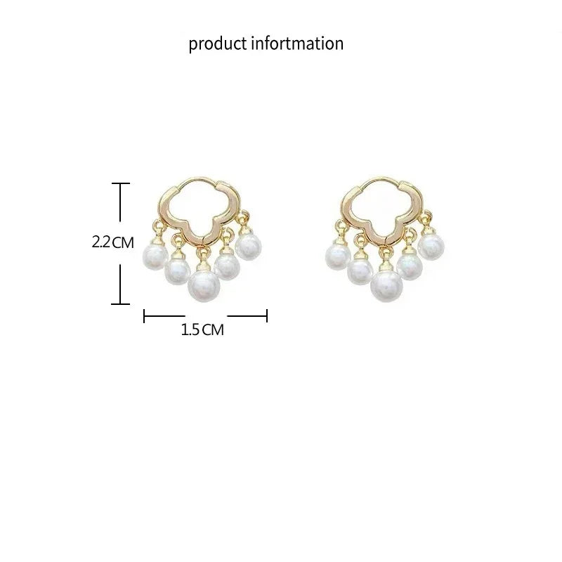 Cloud Imitation Pearl Huggies Hoop Earrings for Women Party Classic Ins Fashion Jewelry Minimalist Accessories Birthday Gifts