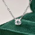 OXTAO Certified Moissanite Solitaire Necklace Necklace 5mm/4mm D Color VVS1 for Women 14K Gold Filled Four-claw Necklace Jewelry