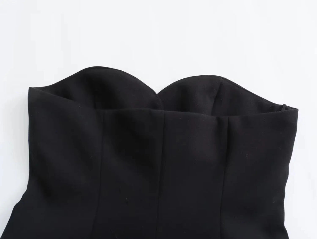 HH Summer Women's Short and Unique Tight Bra 2-piece Set Vintage Elegant Women's High Waist A-line Slim Fit Short Skirt Set