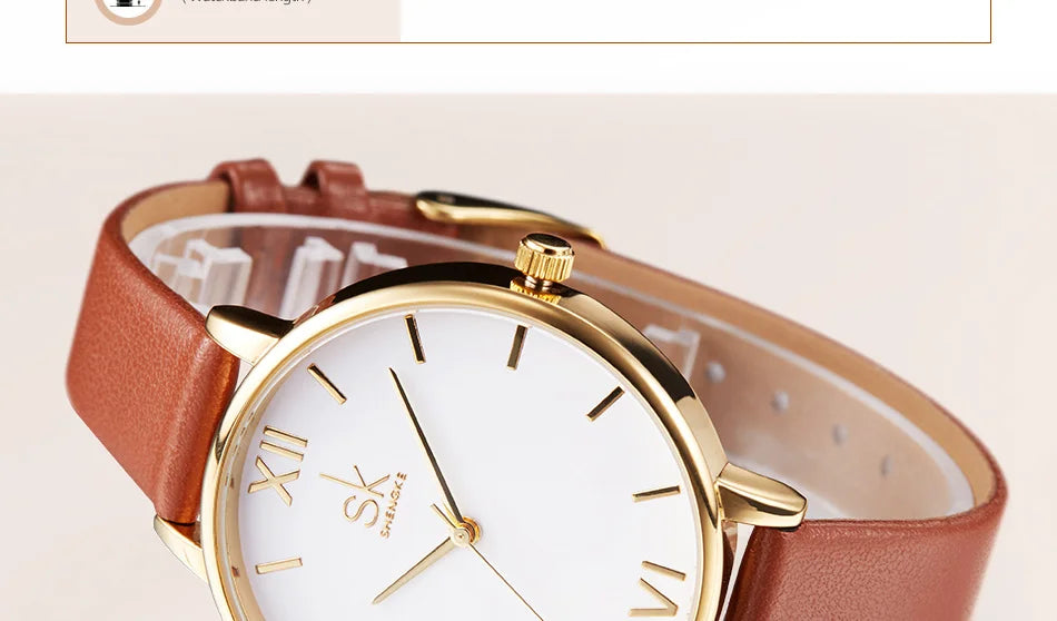 SHENGKE New Fashion Women Watches Top Brand Elegant Woman's Quartz Wristwatches Luxury Golden Clock for Lady Relogio Feminino