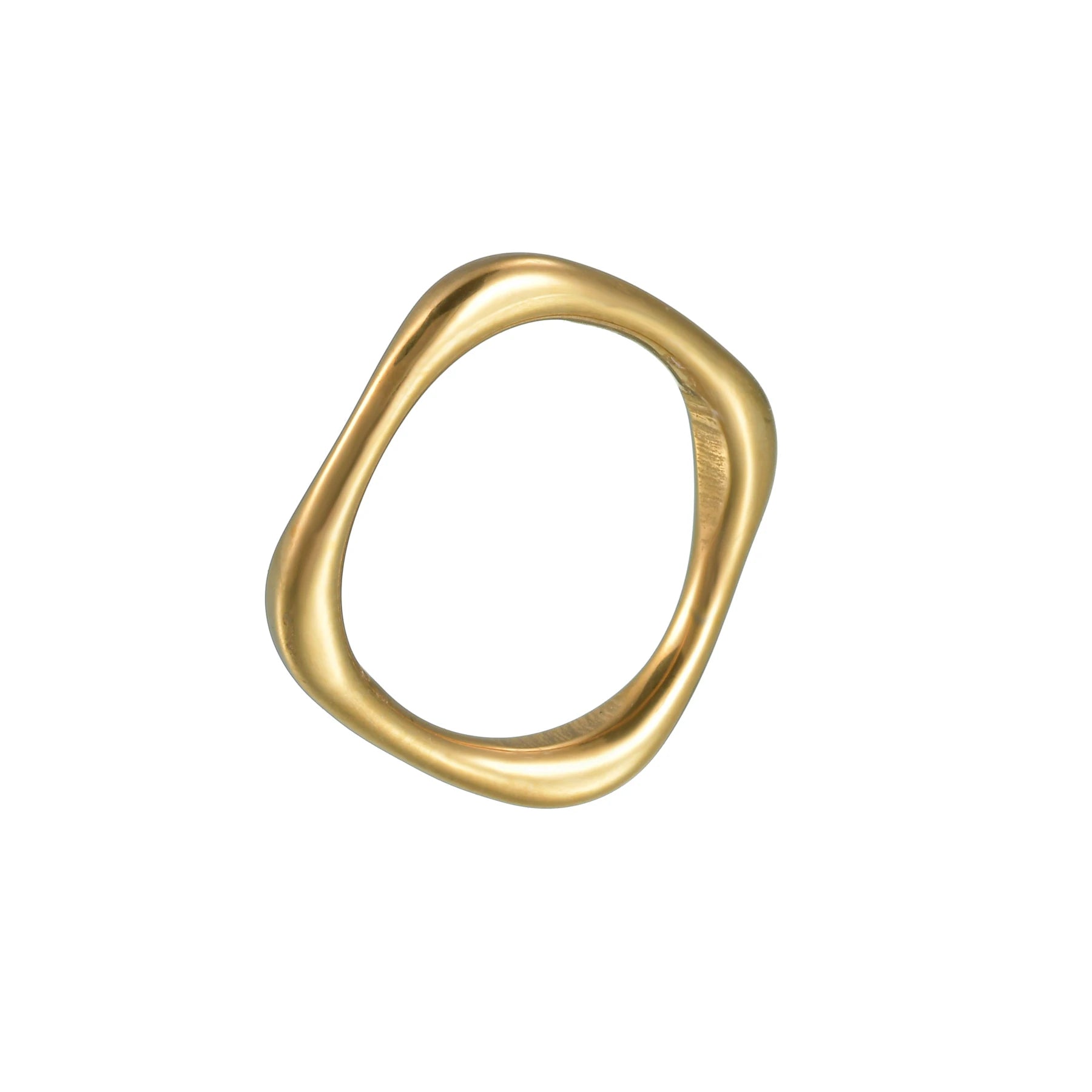 Trendy Dainty Square Ring Women Stainless Steel Geometric Thin Design Gold Silver Color Fashion Jewelry Gifts