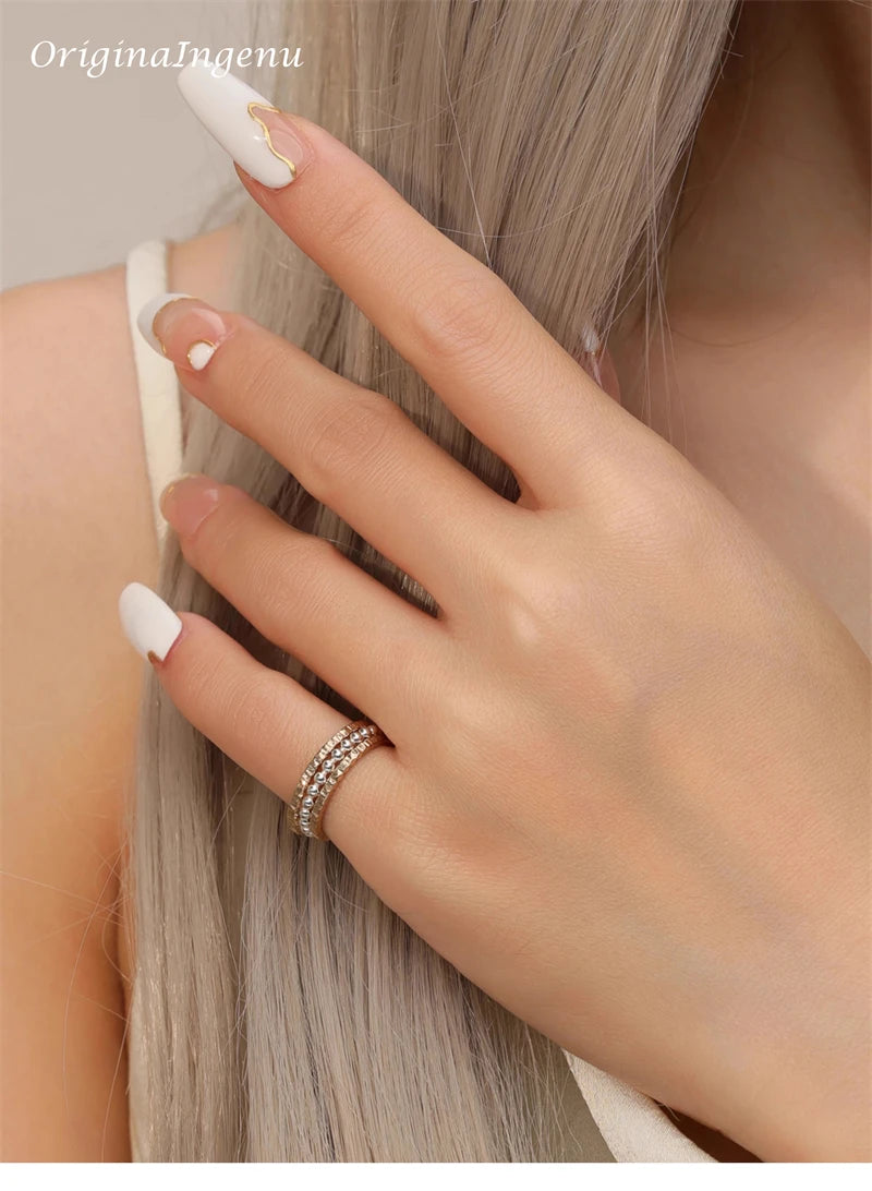 14K Gold Filled Dainty Stacking Ring Set Personalized Handmade Ring Minimalism Jewelry Tarnish Resistant Hypoallergenic Ring