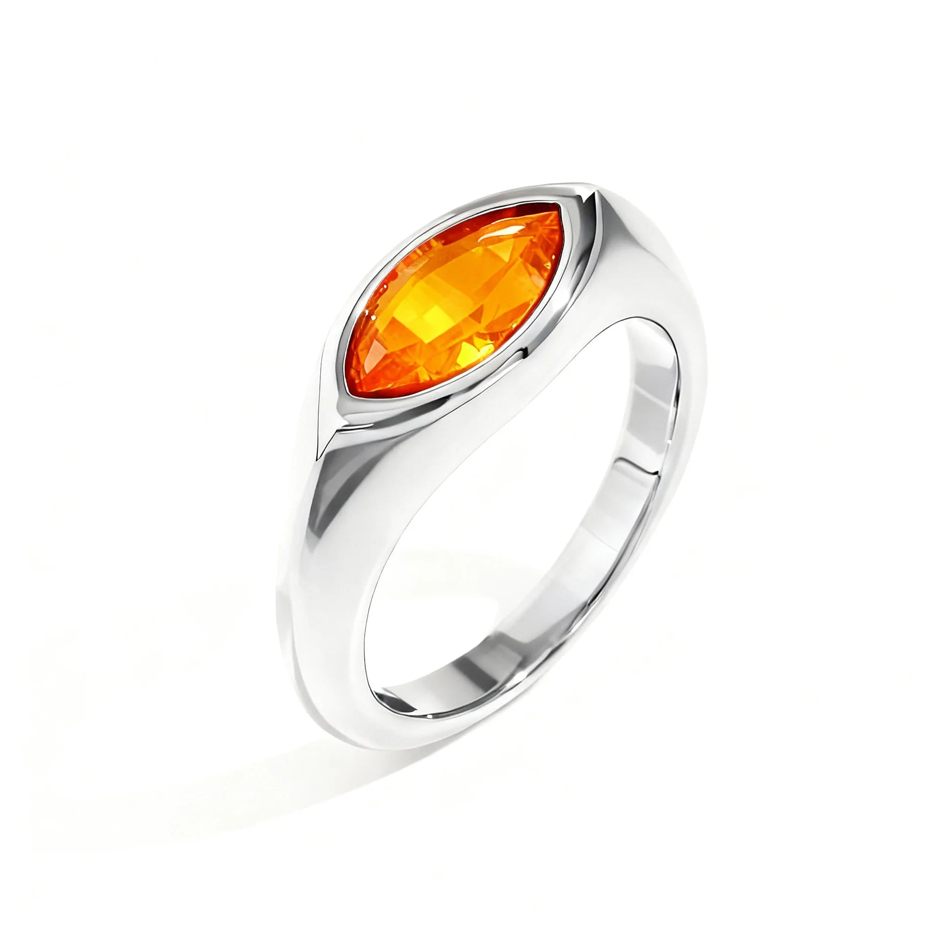 Women's Titanium Steel Marquise Cut Ring  4 Colors Korean Inspired Light Luxury Jewelry Hypoallergenic Stackable Dainty Ring