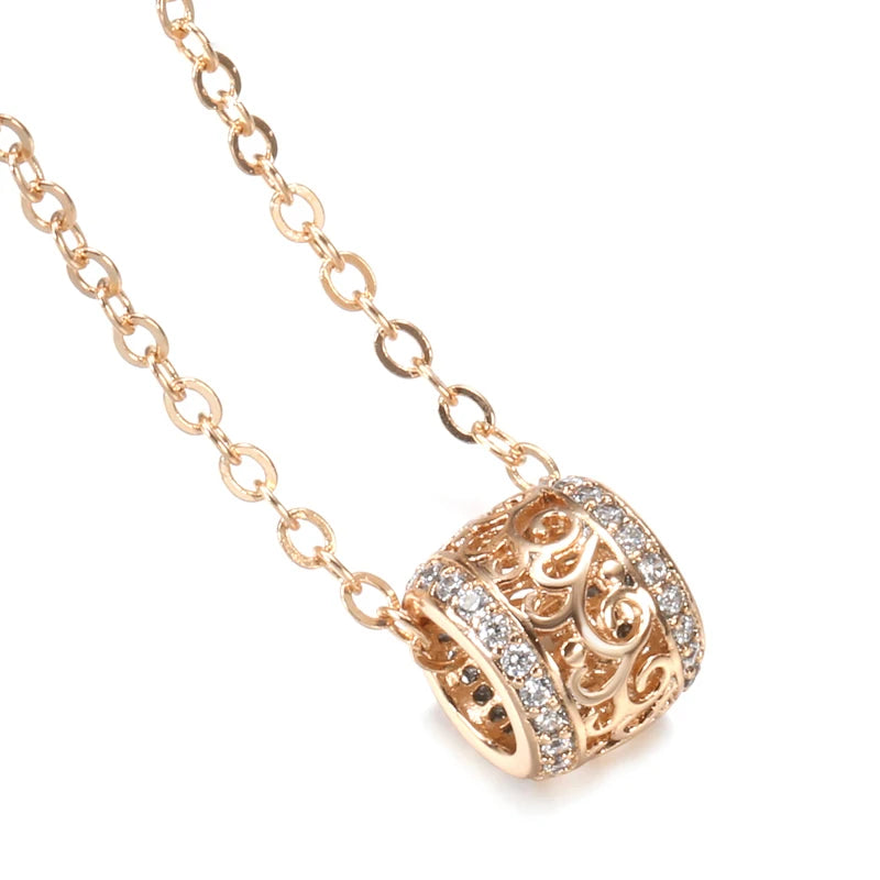 SYOUJYO Trendy Little Waist Necklace For Women 585 Rose Gold Color Fine Jewelry Luxury Party Long Pendants Clavicle Necklace