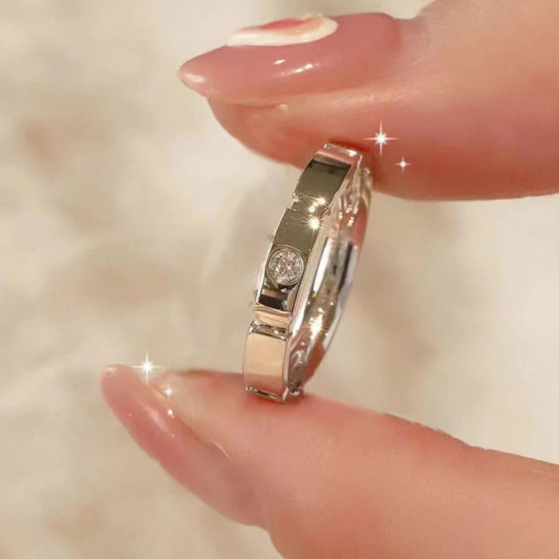 2 pcs 925 Silve Gorgeous Shiny Zircon Stone Ring For Women Engagement Wedding Luxury High Quality couple rings Sterling Silver