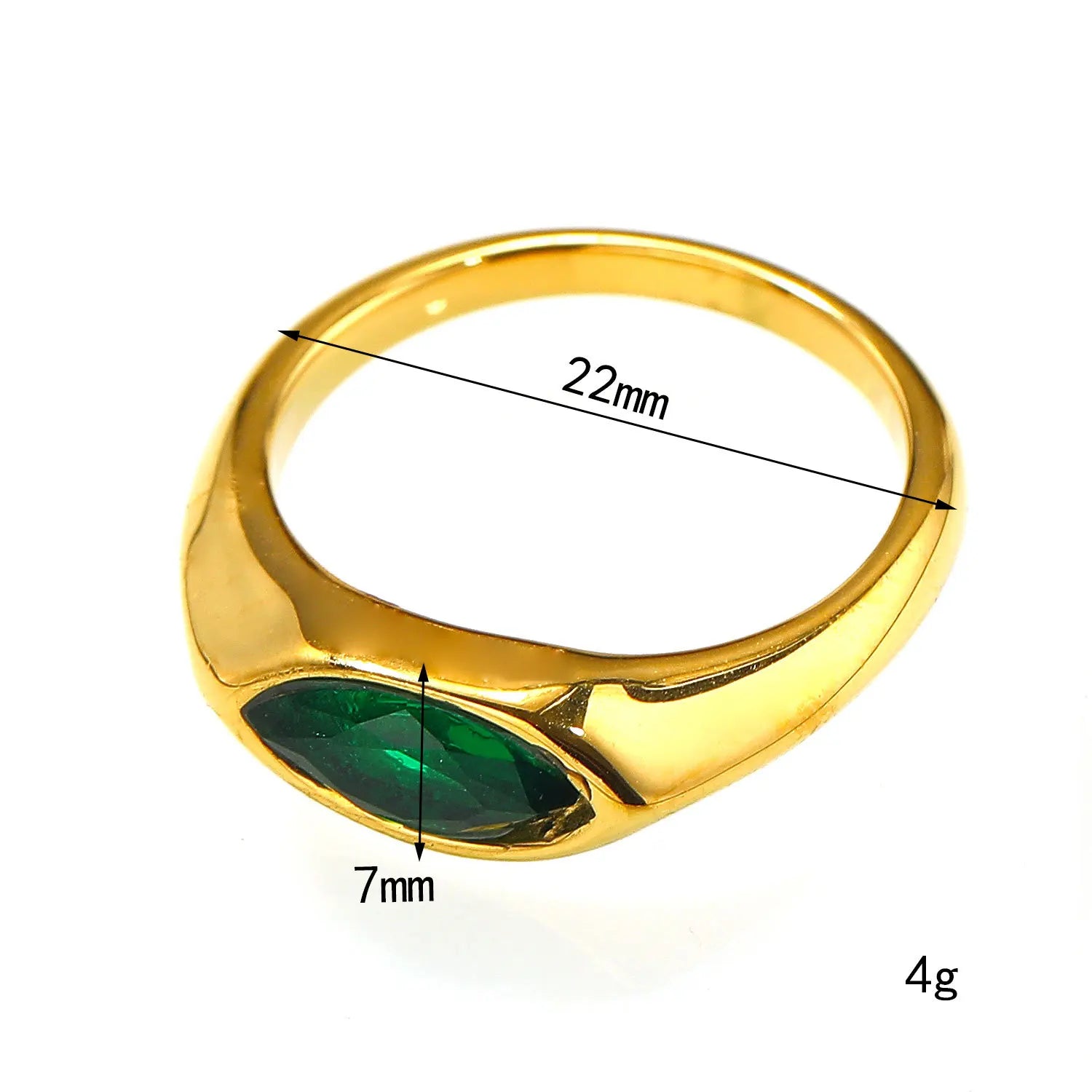 Women's Titanium Steel Marquise Cut Ring  4 Colors Korean Inspired Light Luxury Jewelry Hypoallergenic Stackable Dainty Ring