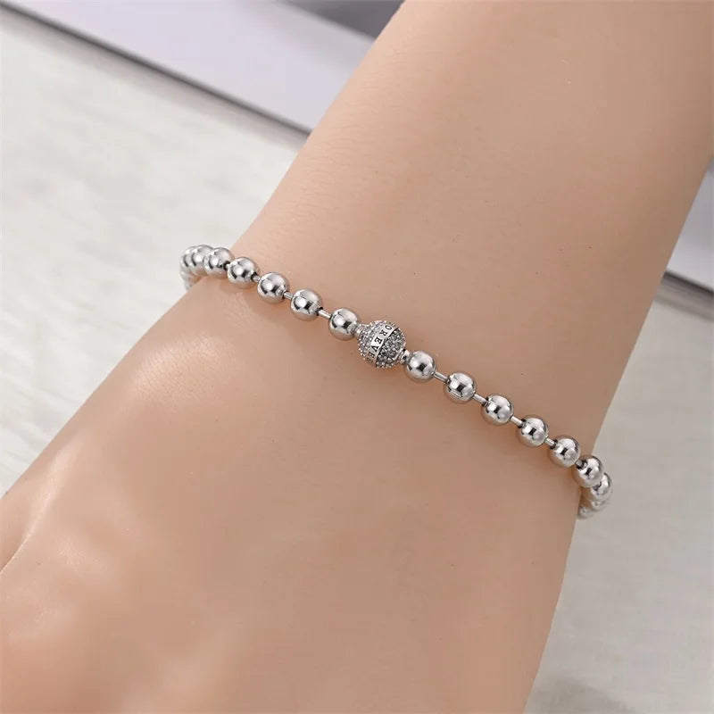 Original 17-20CM 925 Sterling Silver Classic Love Forever Bead Bracelet For Women Fine Anniversary Jewelry