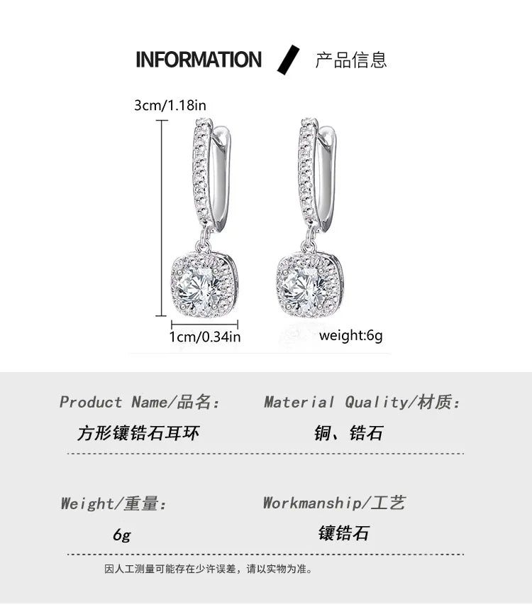 2CT Moissanite Huggie Hoop Earring for Women Lab Created Diamond 925 Sterling Silver Dainty Hoop Dangle Earring Fine Jewelry