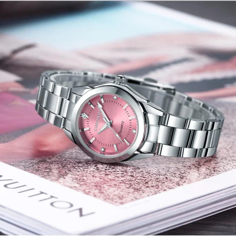 CHRONOS Elegant Women Watches Luxury Ladies Fashion Girls Wristwatch Quartz Movement Stainless Steel Gift for Female Girlfriend