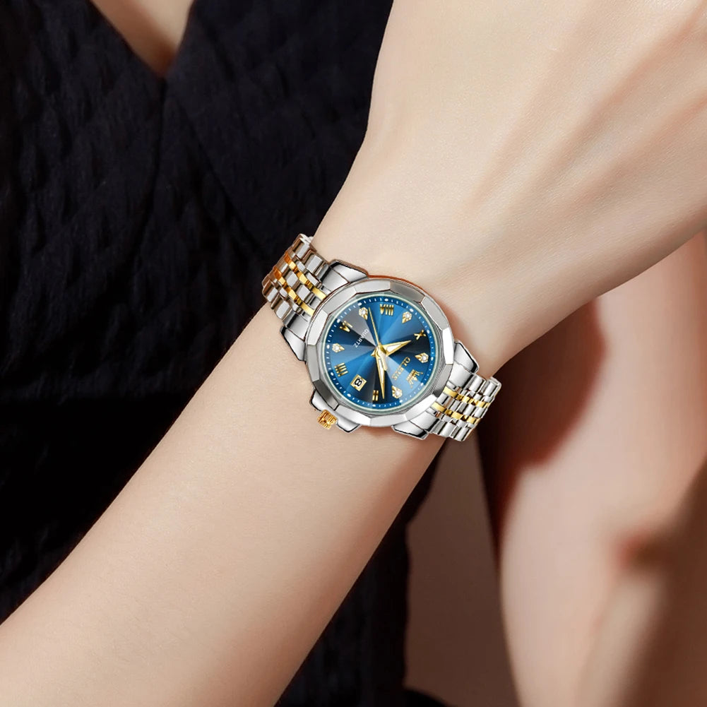 OLEVS 9931X Women Watches Fashion Original Fragrant Quartz Watch Waterproof Rhombus Stainless Steel Date Perfume Ladies Watches