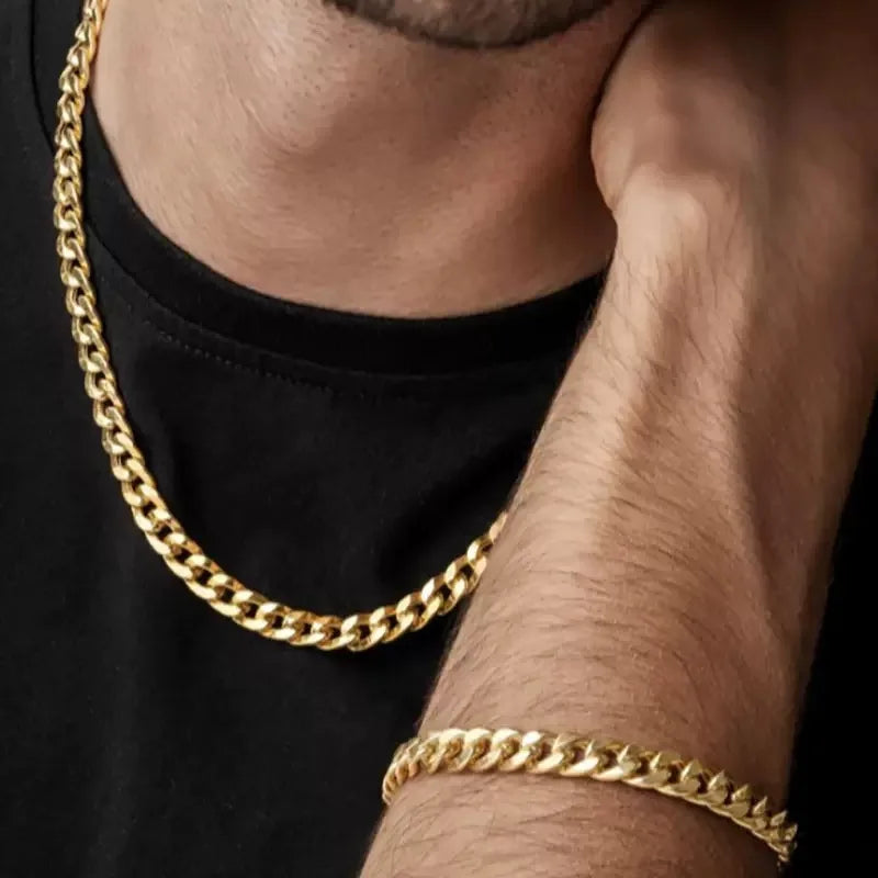 Men's Fashion Double Chain Cross Hollow Wrist Bracelets Lobster Claw Clasp Stainless Steel Bracelet Hip Hop Punk Party Jewelry