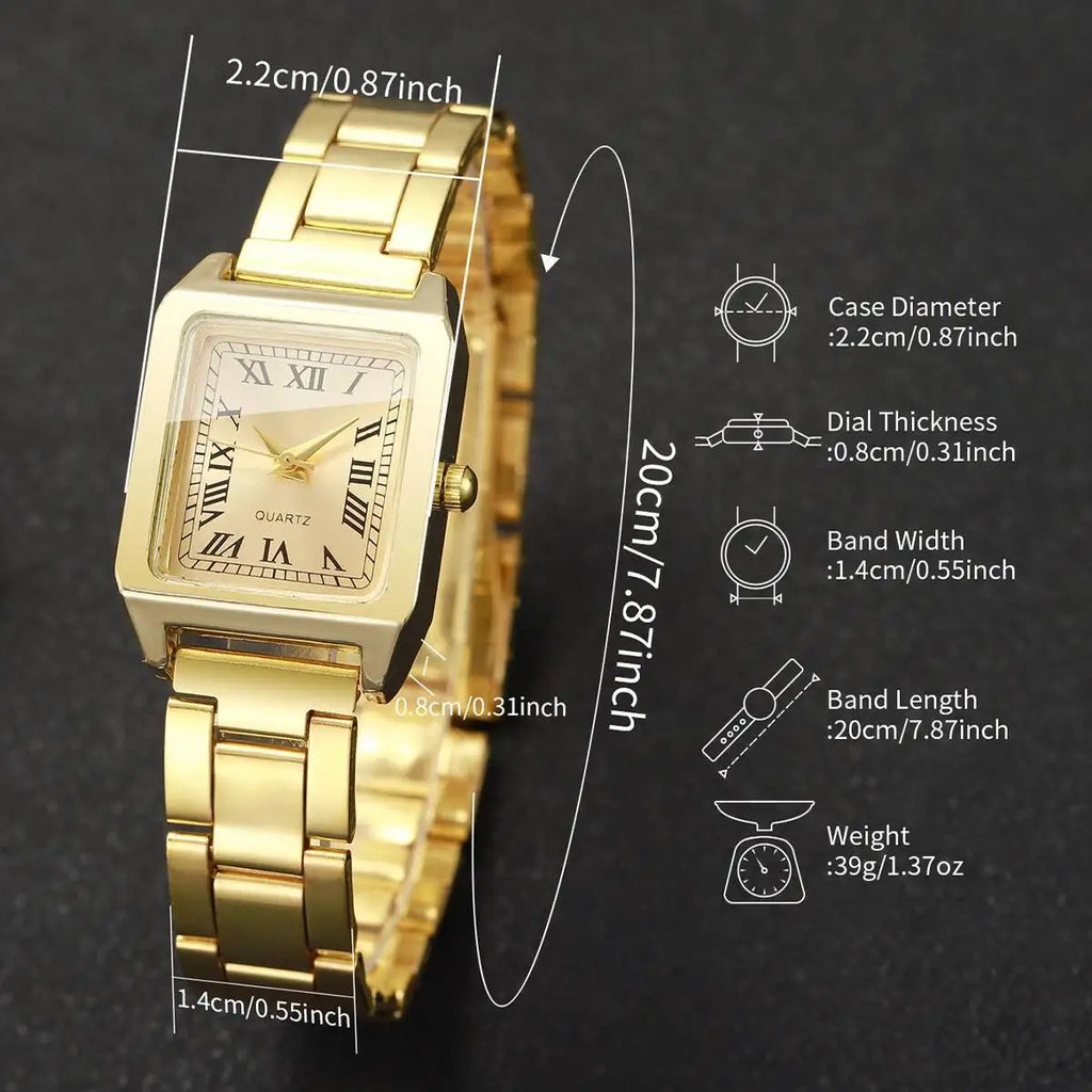 1/2PCS Fashion Square Women Watches Ladies Quartz Wristwatches Girls Clock Reloj Mujer（Without Box）