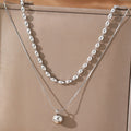 Stainless Steel Necklaces Metal Ball Minimalist Double Clavicle Chain New Popular Necklace For Women Jewelry Banquet Ornate Gift