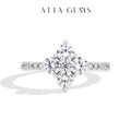ATTAGEMS 925 Sterling Silver Luxury Full Moissanite Rings 0.3ct DVVS1 Round Cut Sparkling Engagement Band for Women Fine Jewelry