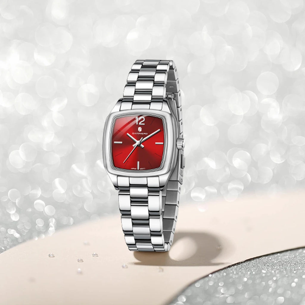 SAPPHERO Elegant Women's Watch Luxury Ultra Thin Stainless Steel Quartz Watch Light Luxury Waterproof Watch Sports Wrist Watch