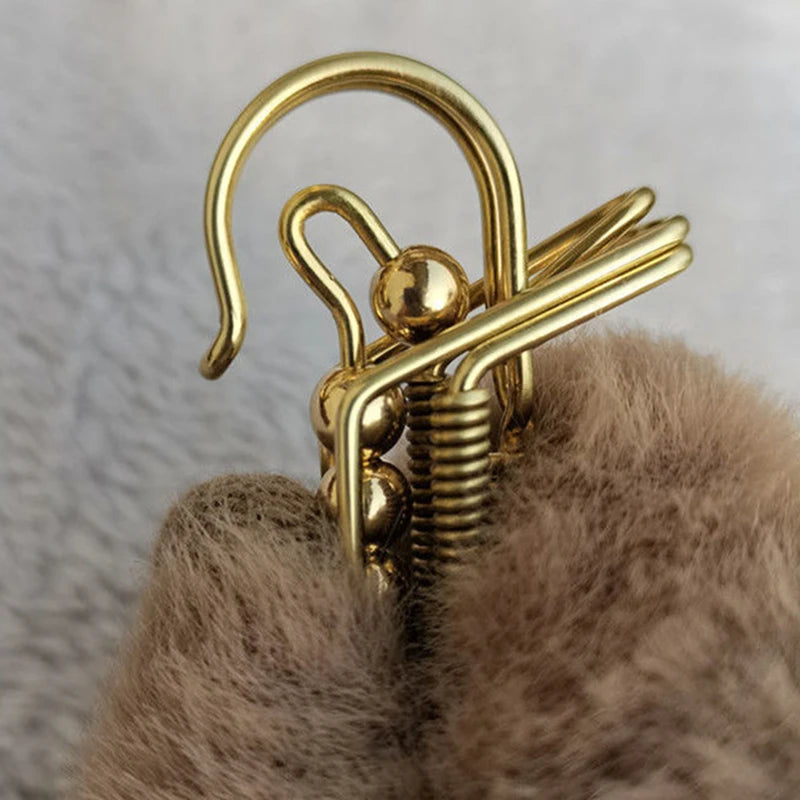 Handmade Keychains  2Brass Wire Car Key Ring, Engraved Retro Matte Round Bead, Men's Gift Waist Trinket Outdoor Mechanical Style