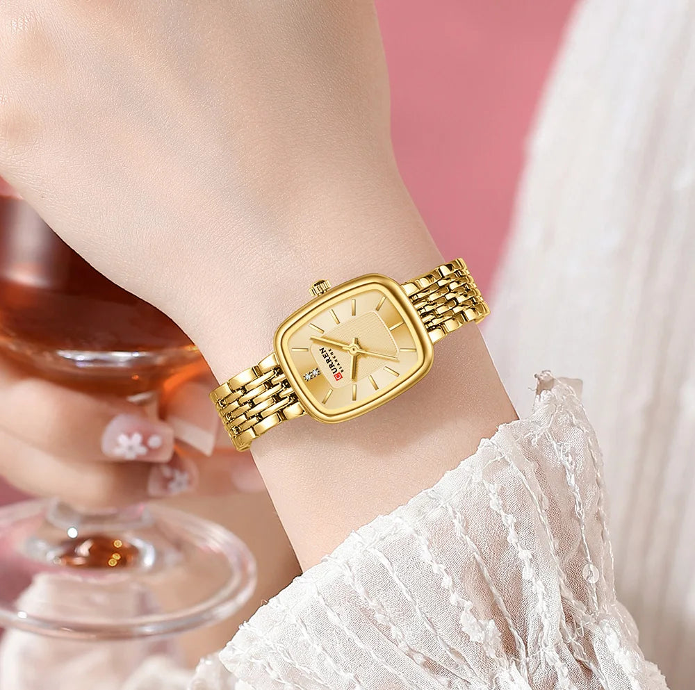 CURREN 9093 Women's Square Waterproof Watch; Simple Casual Women's Watch; Fashionable Women's Watch Ladies' wristwatch