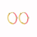 Multicolour Enamel Hoop Earrings for Women 925 Silver Needle Candy Color Huggie Earrings Trendy Party Girls Jewelry Gift