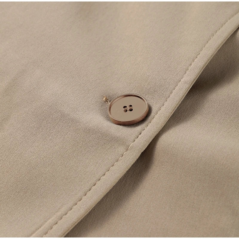 Casual Loose Jackets Women Lapel Long Sleeves Belt Double Breasted Short Windbreaker 2025 Spring Fashion Chic Streetwears Lady