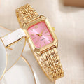 Light luxury steel strip women's watch female student fashionable simple square quartz watch