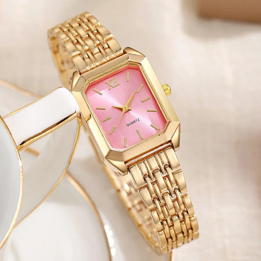 Light luxury steel strip women's watch female student fashionable simple square quartz watch