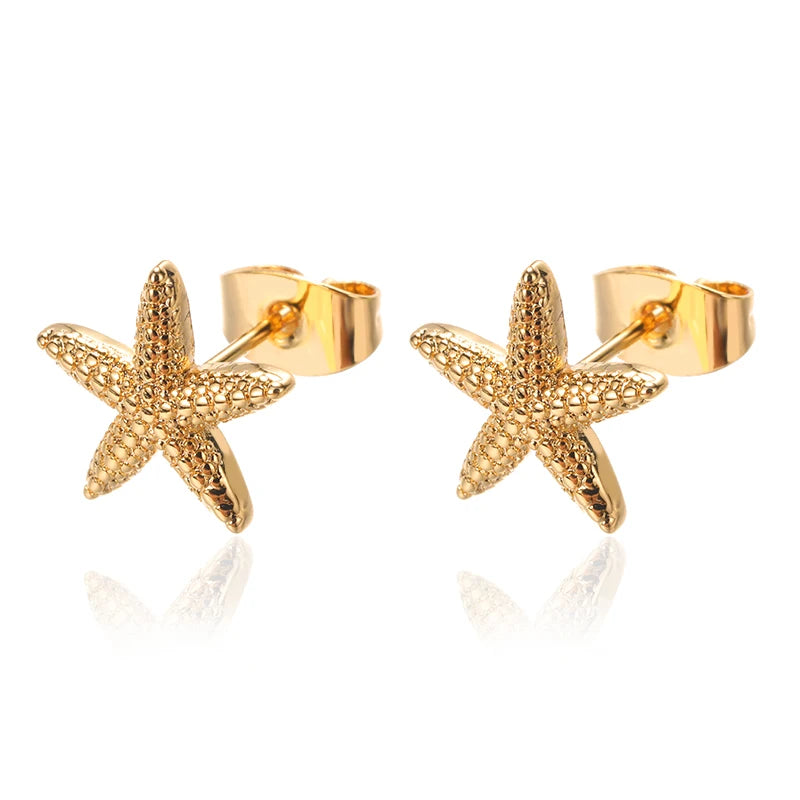 Cute Small Zircon Stud Earrings For Women Girls Gold Color Stainless Steel Earrings Wedding Jewelry Gifts aretes aros mujer