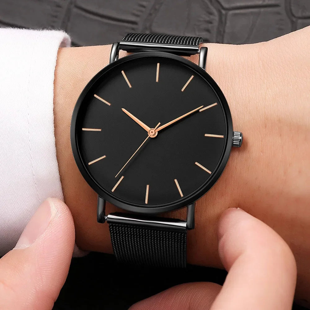 Leisure Simple Women Watch 2025 Vintage Mesh Belt Ultra-thin Fashion  Luxury Man Wrist Watches