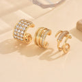 ZHONGVI Punk Irregular Geometric Ear Cuff Earrings for Women Non-Piercing Metal Ear Clip Earring Fake Cartilage Fashion Jewelry