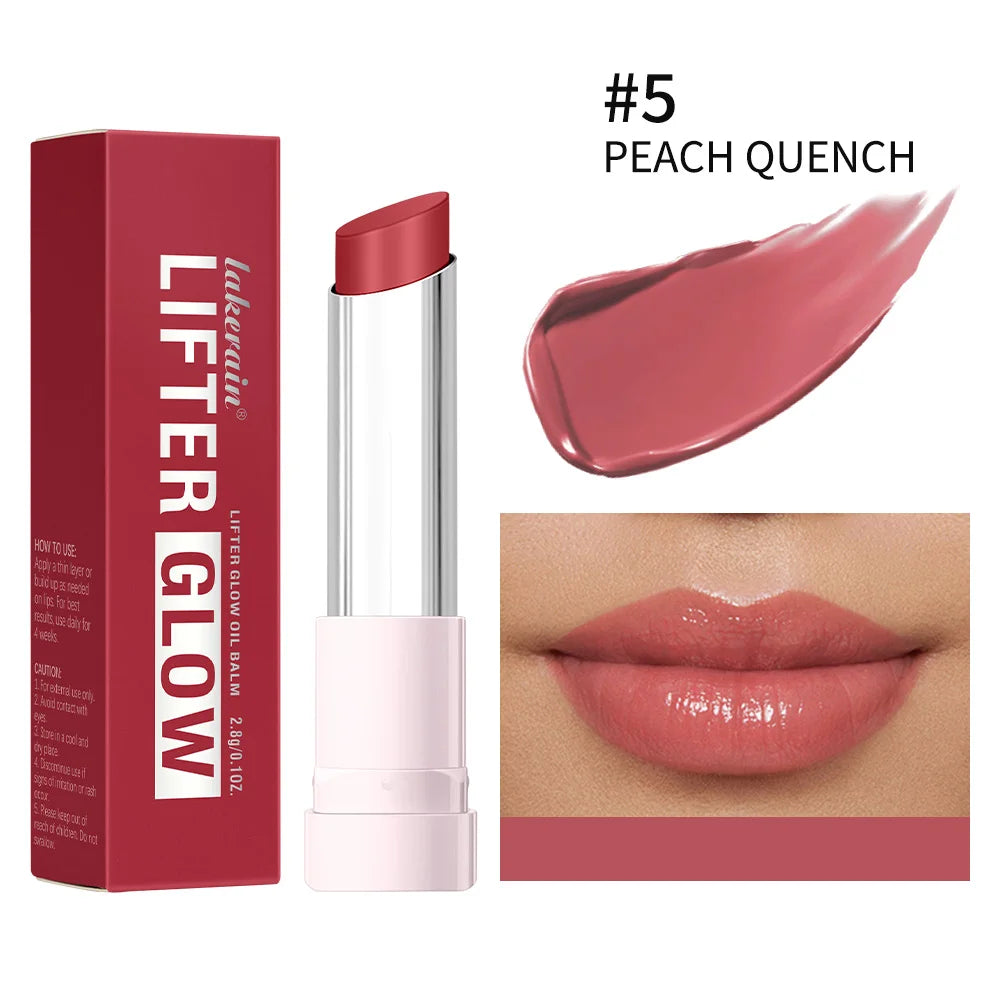 Lip Balm Glossy Glazed Finish Improves Lip Lines Hydration Plump Lip Balm 24HR Long Lasting Moisturizing Treatment 10 Colors