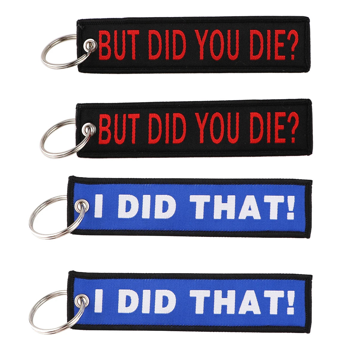 Creative Letter Car Key Chain Funny Quotes Keychains for Men Embroidered Key Tags key ring holder Motorcycle Tag Chaveiro