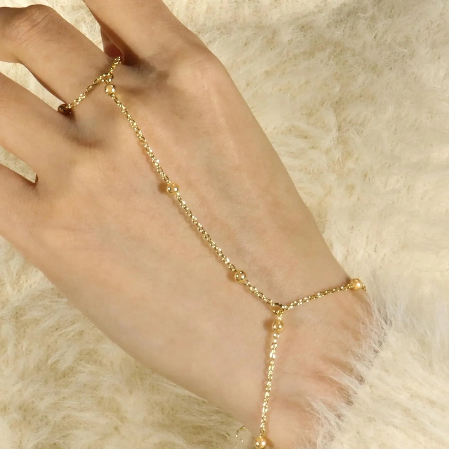Dainty Bracelets for Women Hand Chain for Women Trendy K Gold Plated Hand Chain Jewelry Gift for Women Birthday Gifts Party
