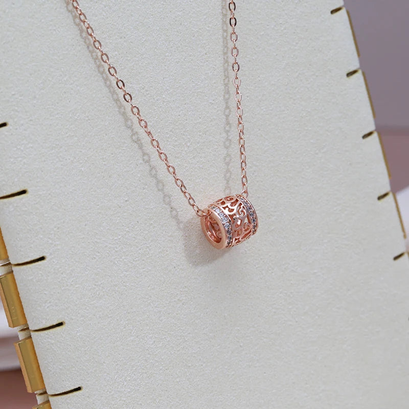 SYOUJYO Trendy Little Waist Necklace For Women 585 Rose Gold Color Fine Jewelry Luxury Party Long Pendants Clavicle Necklace