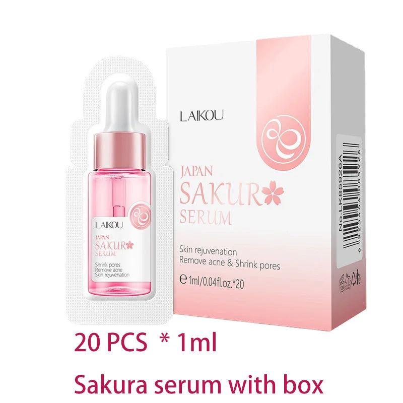 LAIKOU 20pcs Japan Sakura Serum Anti-Aging Whitening Moisturizer Nourish Repairing Brightening Rejuvenation Skin Face Serum Care