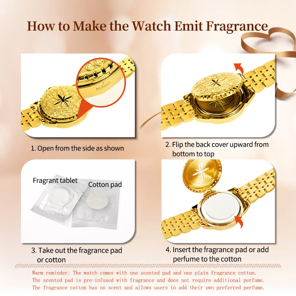 OLEVS 9931X Women Watches Fashion Original Fragrant Quartz Watch Waterproof Rhombus Stainless Steel Date Perfume Ladies Watches